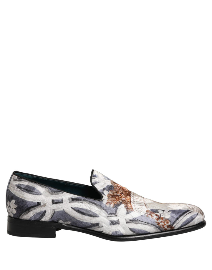 Zapatos mocasines Dolce & Gabbana con bordado de tapiz floral multicolor