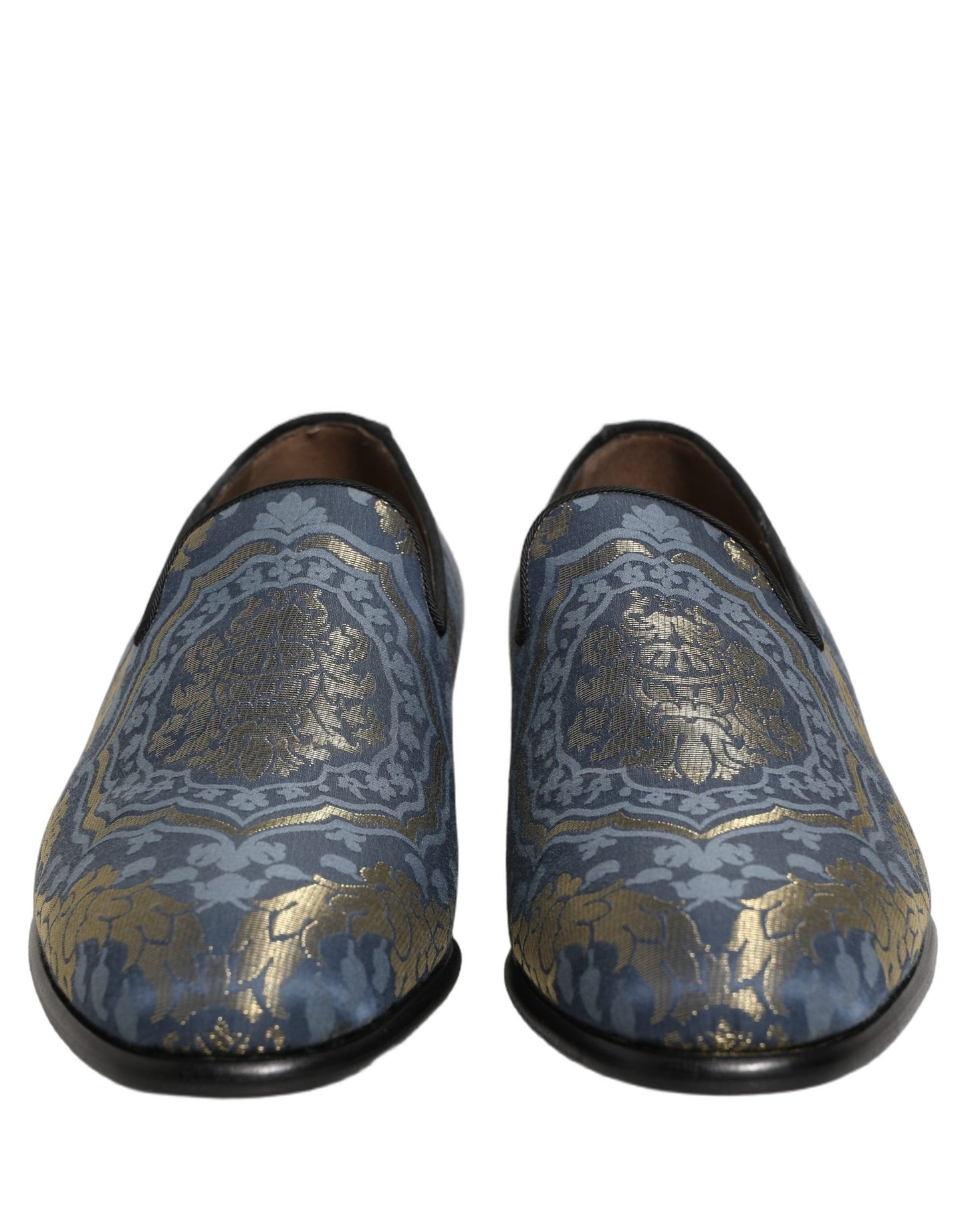 Chaussures Loafers Dolce & Gabbana en Brocart Floral Bleu