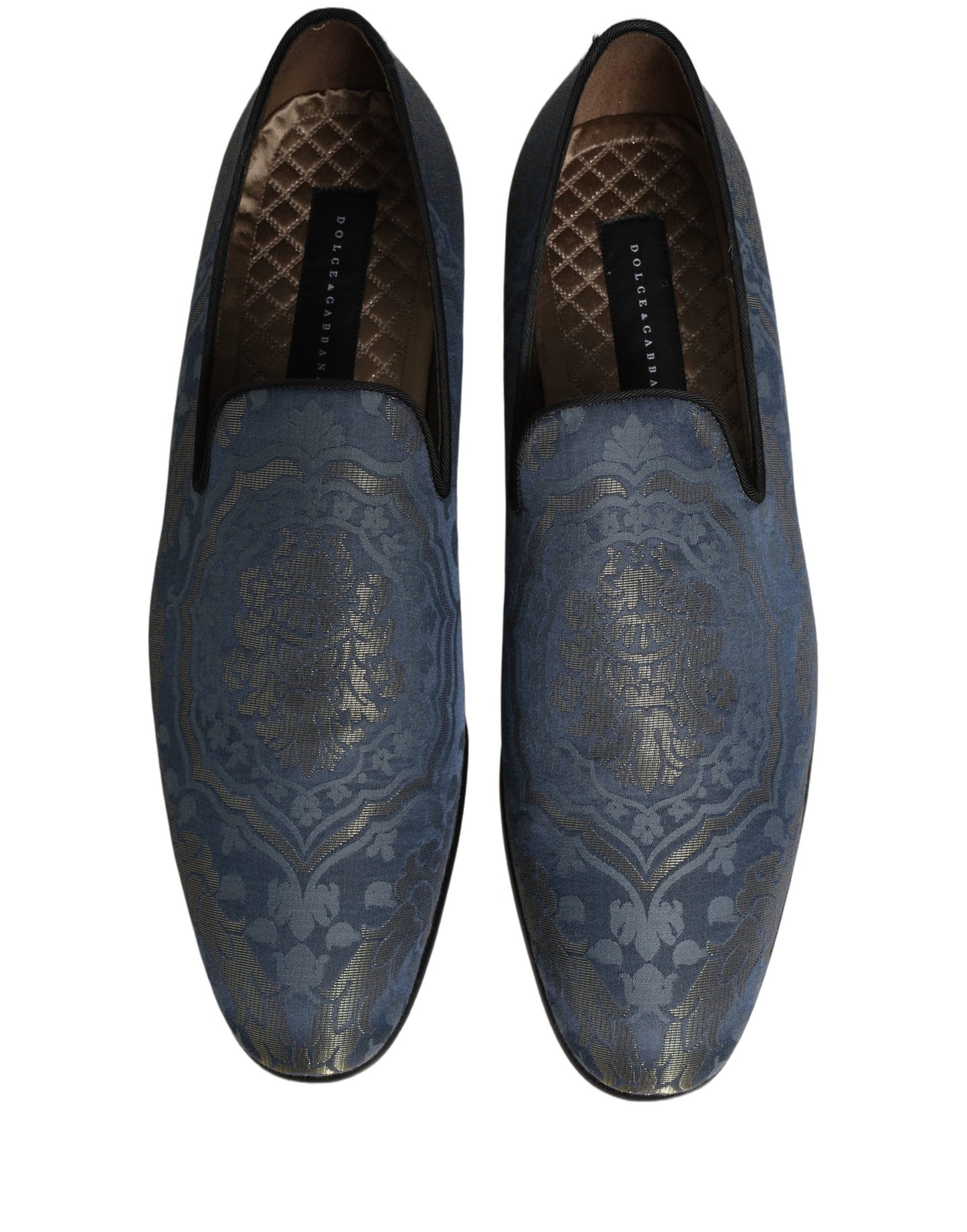 Chaussures Loafers Dolce & Gabbana en Brocart Floral Bleu