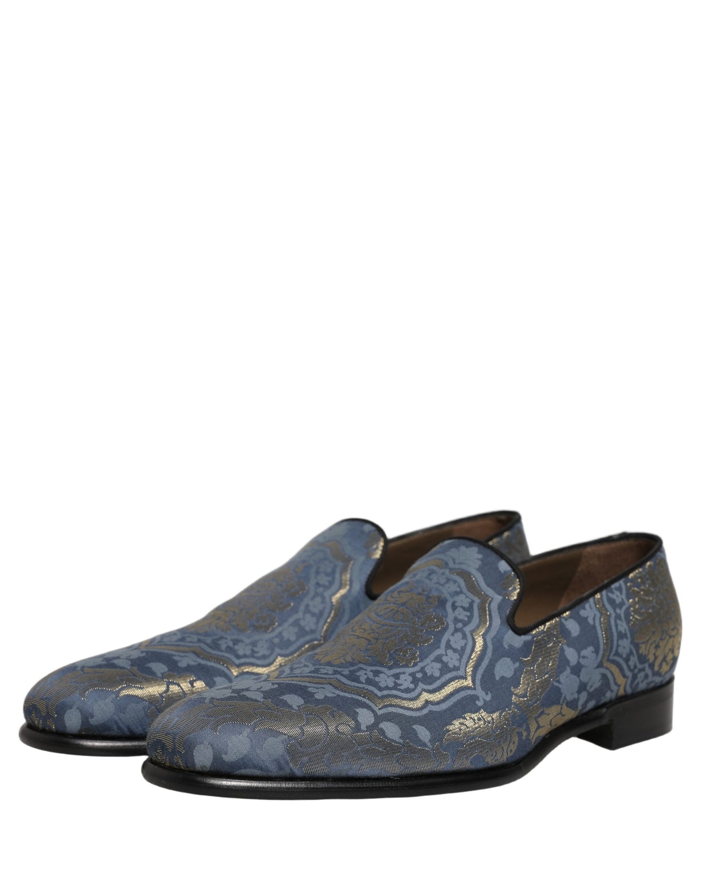 Chaussures Loafers Dolce & Gabbana en Brocart Floral Bleu