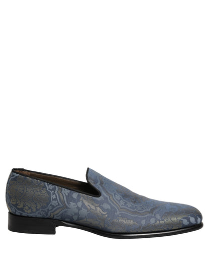 Chaussures Loafers Dolce & Gabbana en Brocart Floral Bleu
