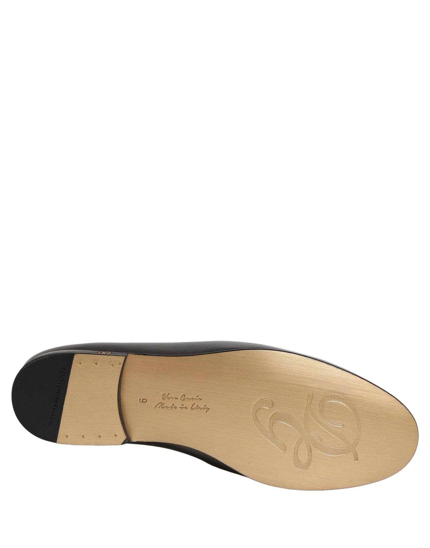 Mocassins en cuir argenté avec logo DG Dolce & Gabbana