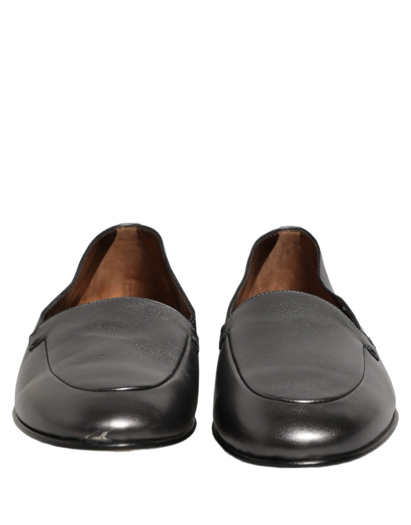Mocassins en cuir argenté avec logo DG Dolce & Gabbana