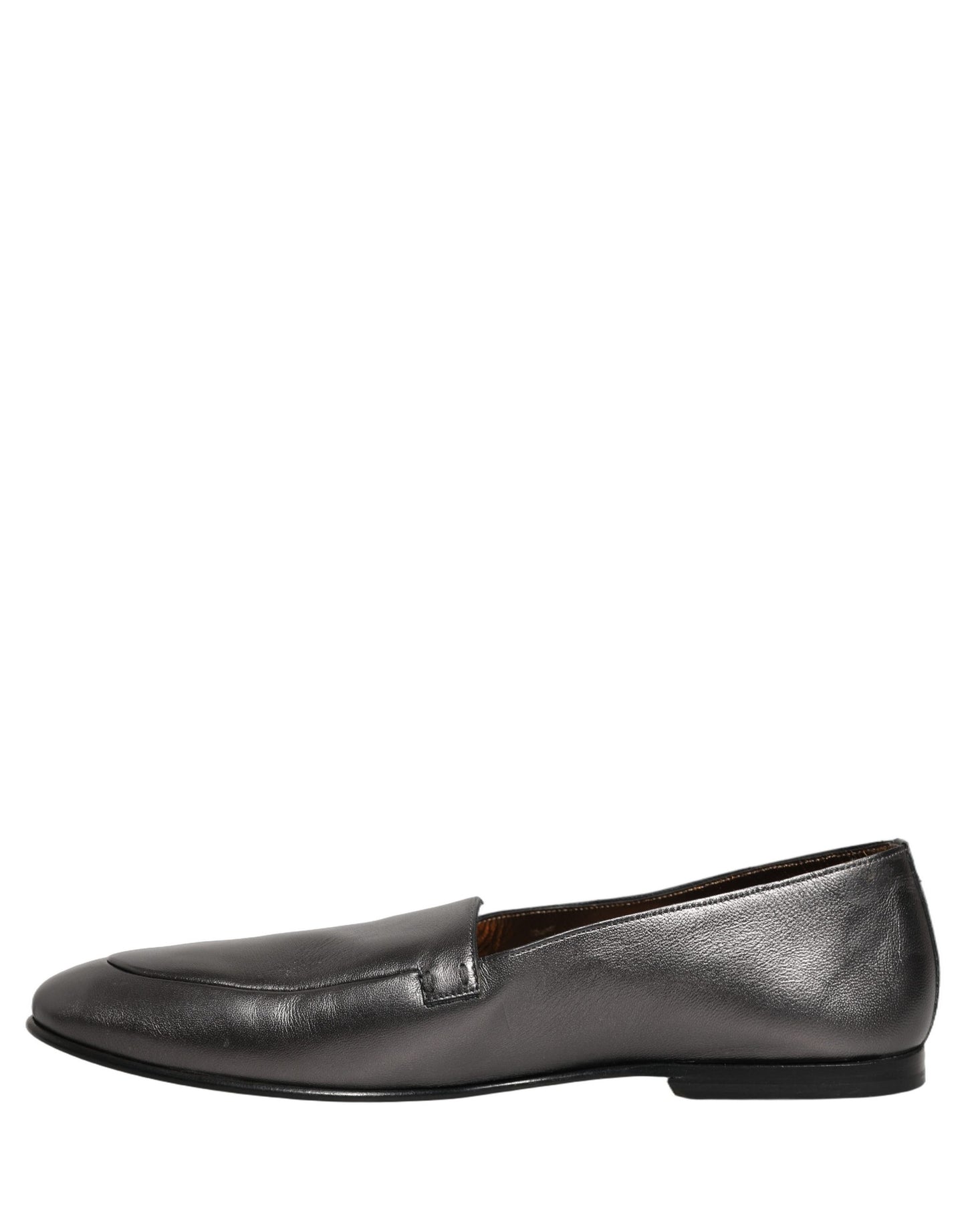 Mocassins en cuir argenté avec logo DG Dolce & Gabbana