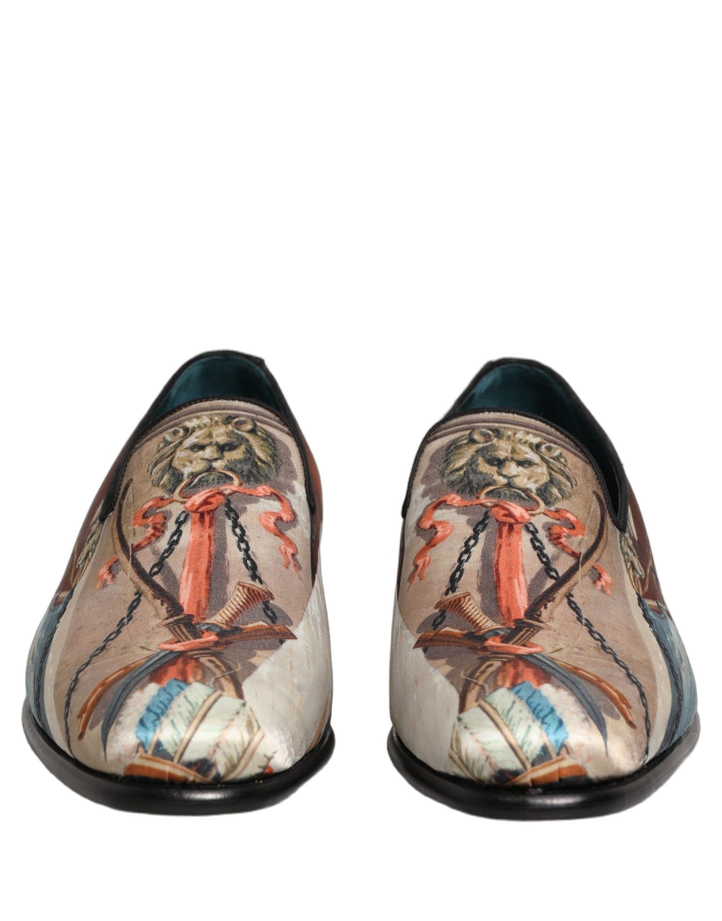 Zapatos mocasines sin cordones Dolce & Gabbana con estampado de león multicolor