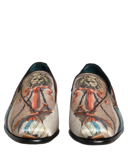 Zapatos mocasines sin cordones Dolce & Gabbana con estampado de león multicolor