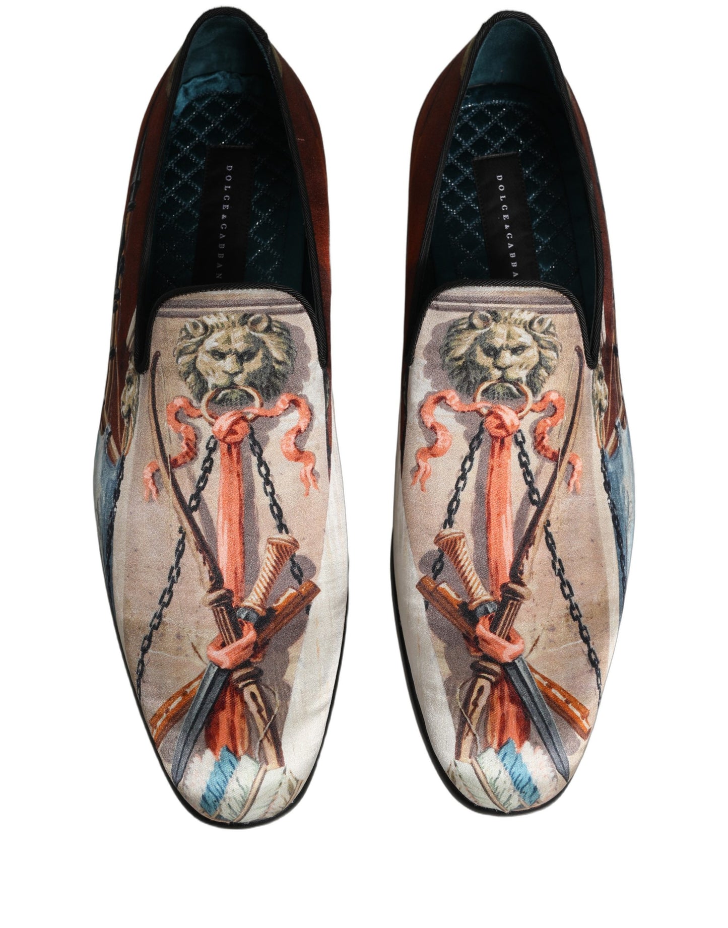 Zapatos mocasines sin cordones Dolce & Gabbana con estampado de león multicolor
