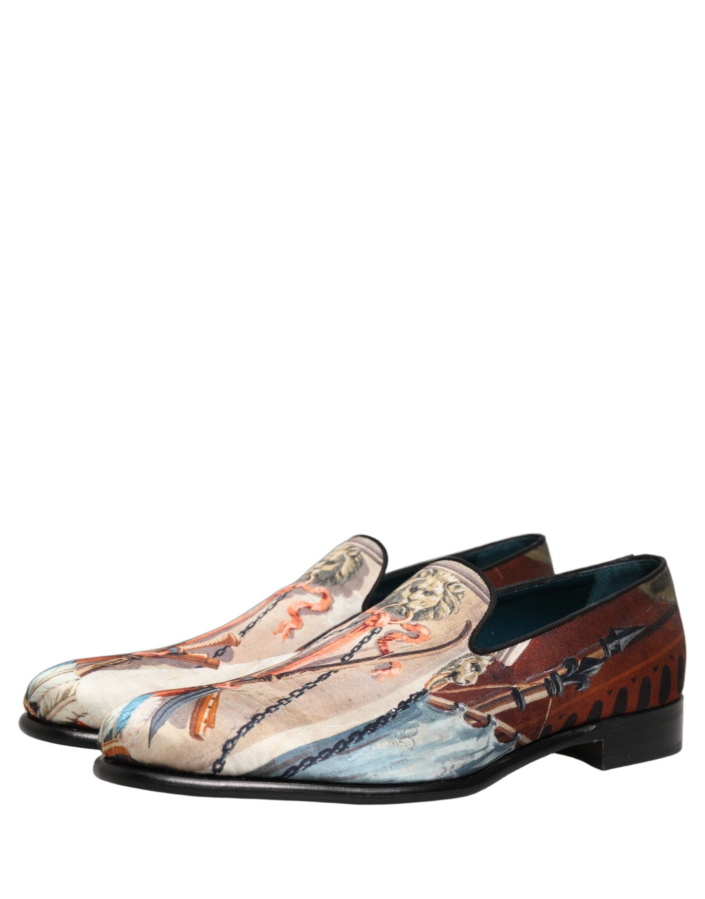 Zapatos mocasines sin cordones Dolce & Gabbana con estampado de león multicolor