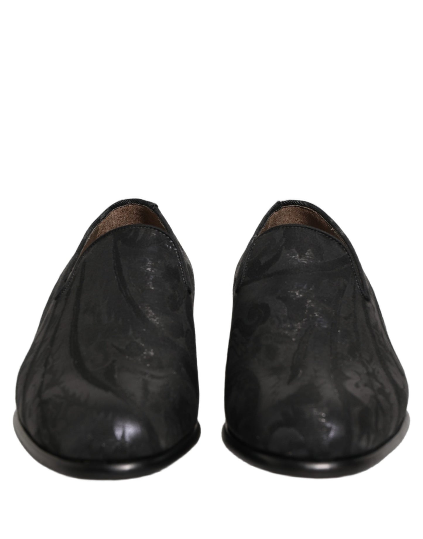 Mocassins de ville en brocart noir Dolce & Gabbana pour homme