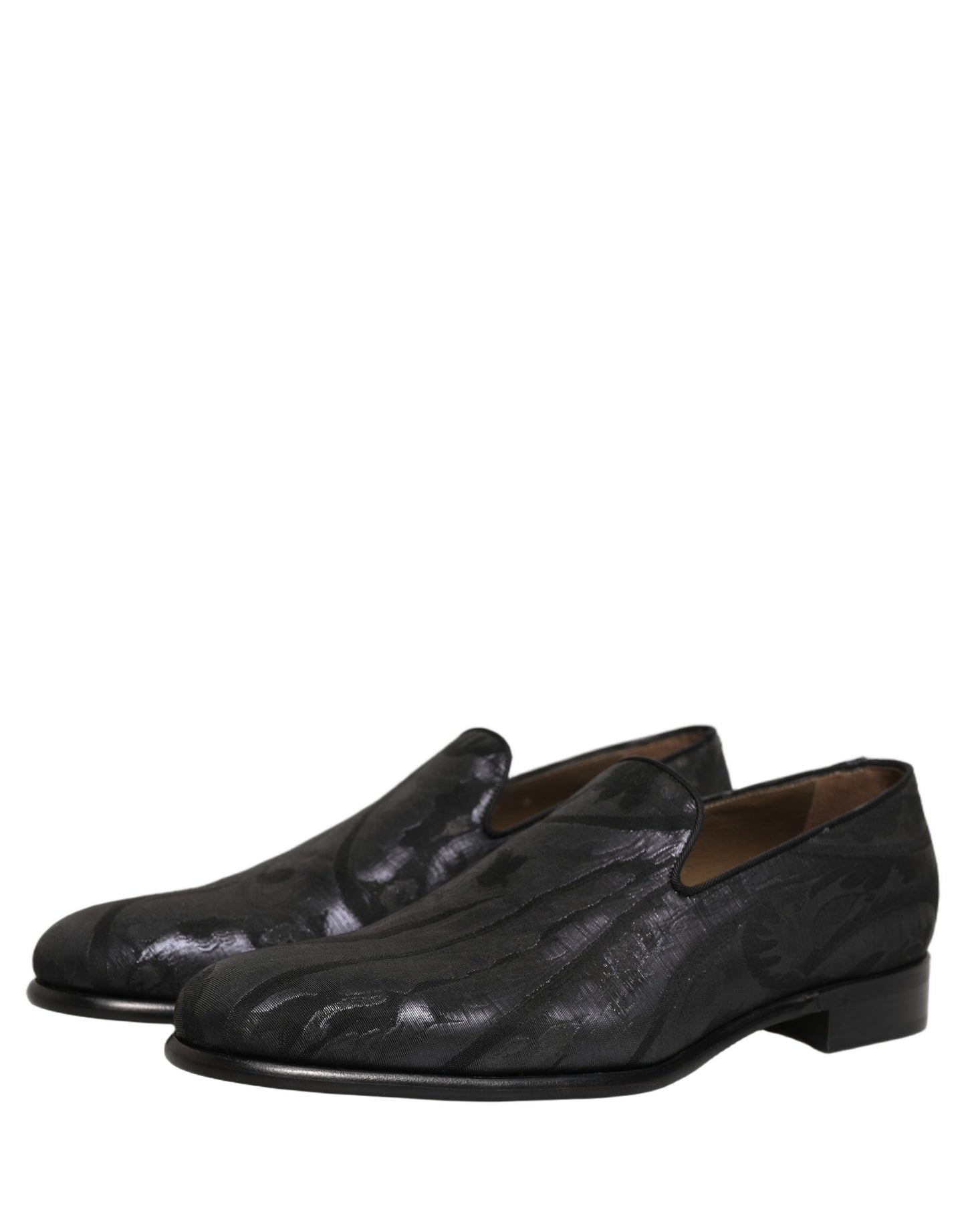 Mocassins de ville en brocart noir Dolce & Gabbana pour homme