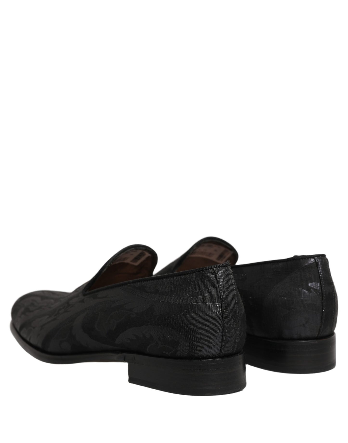 Mocassins de ville en brocart noir Dolce & Gabbana pour homme
