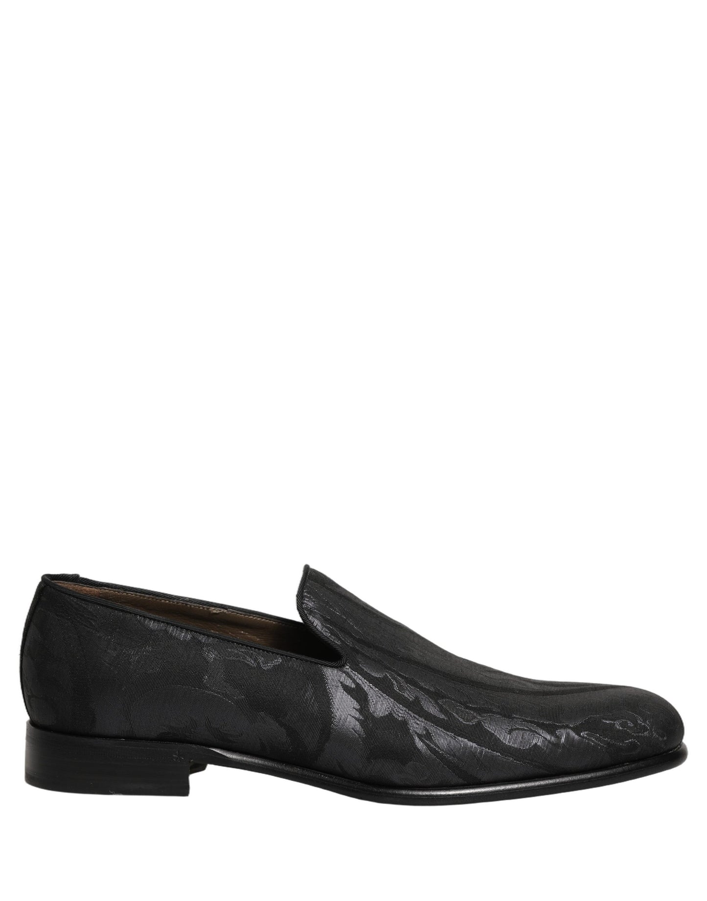 Mocassins de ville en brocart noir Dolce & Gabbana pour homme
