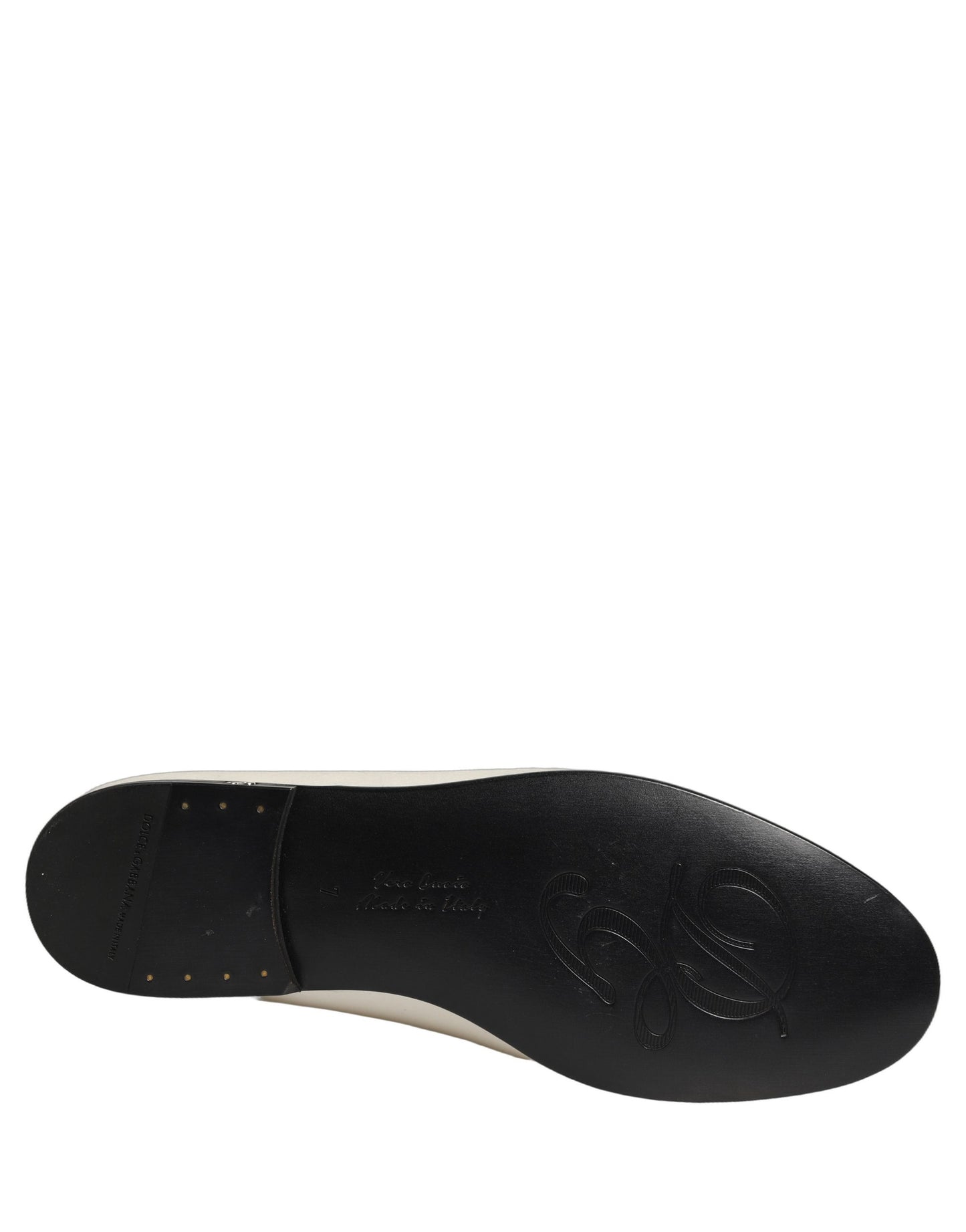 Chaussures plates à enfiler Dolce & Gabbana en satin blanc avec logo