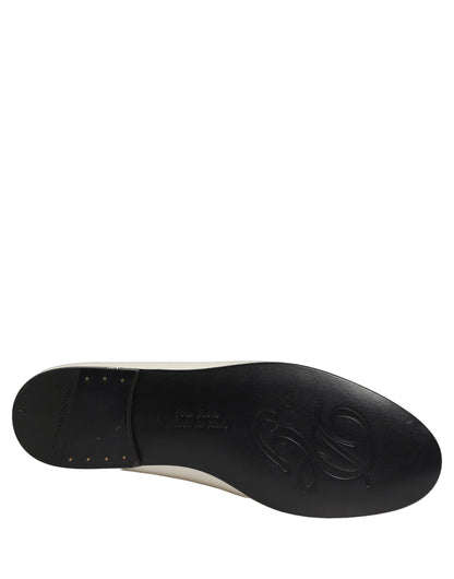 Chaussures plates à enfiler Dolce & Gabbana en satin blanc avec logo