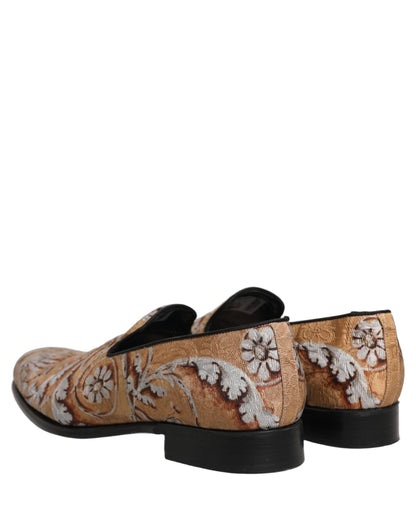 Chaussures Mocassins Homme Dolce & Gabbana Brocart Doré Baroque