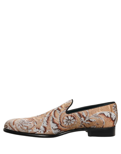 Chaussures Mocassins Homme Dolce & Gabbana Brocart Doré Baroque