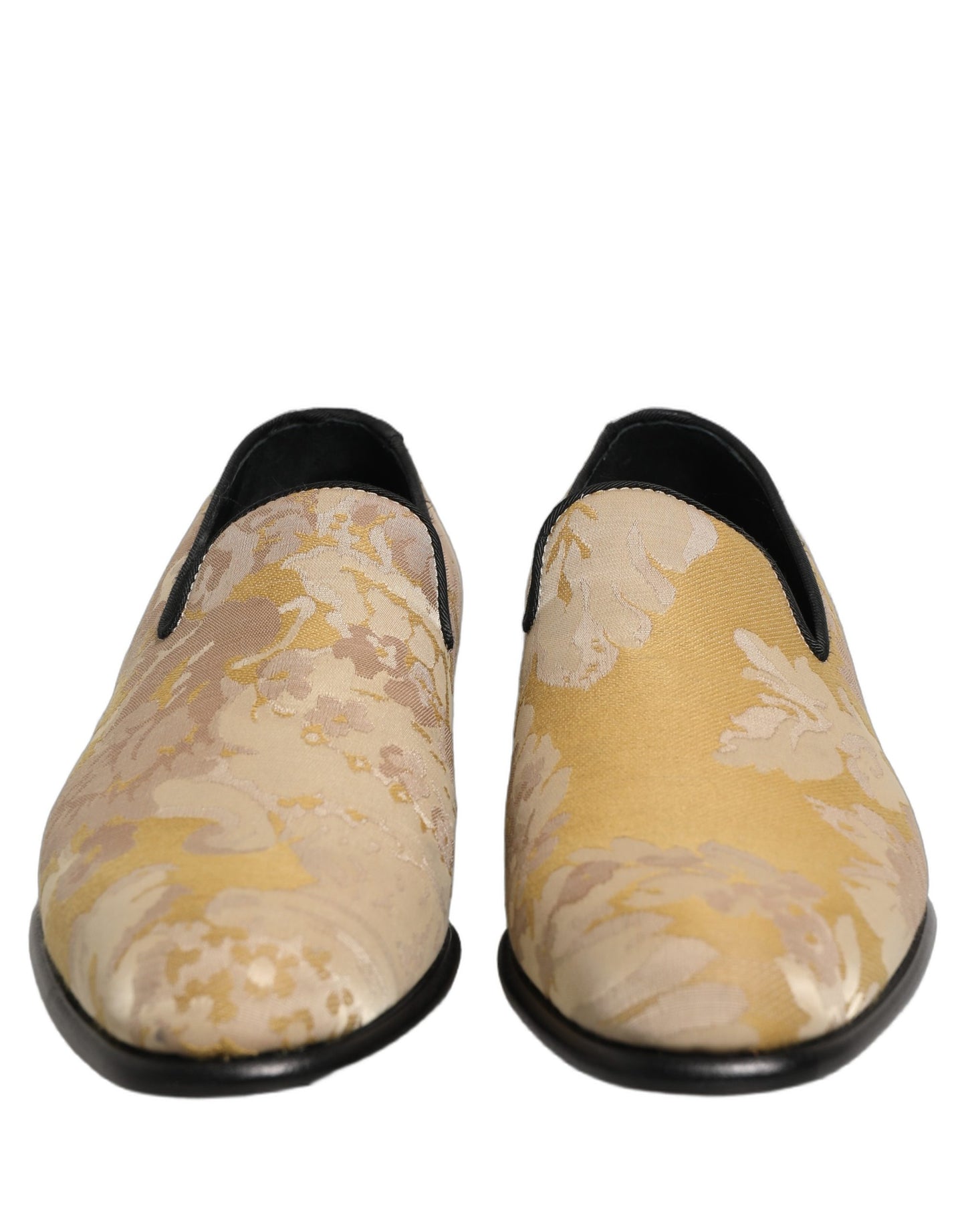 Zapatos Mocasines de Hombre Dolce & Gabbana Jacquard Estampado Floral Dorado