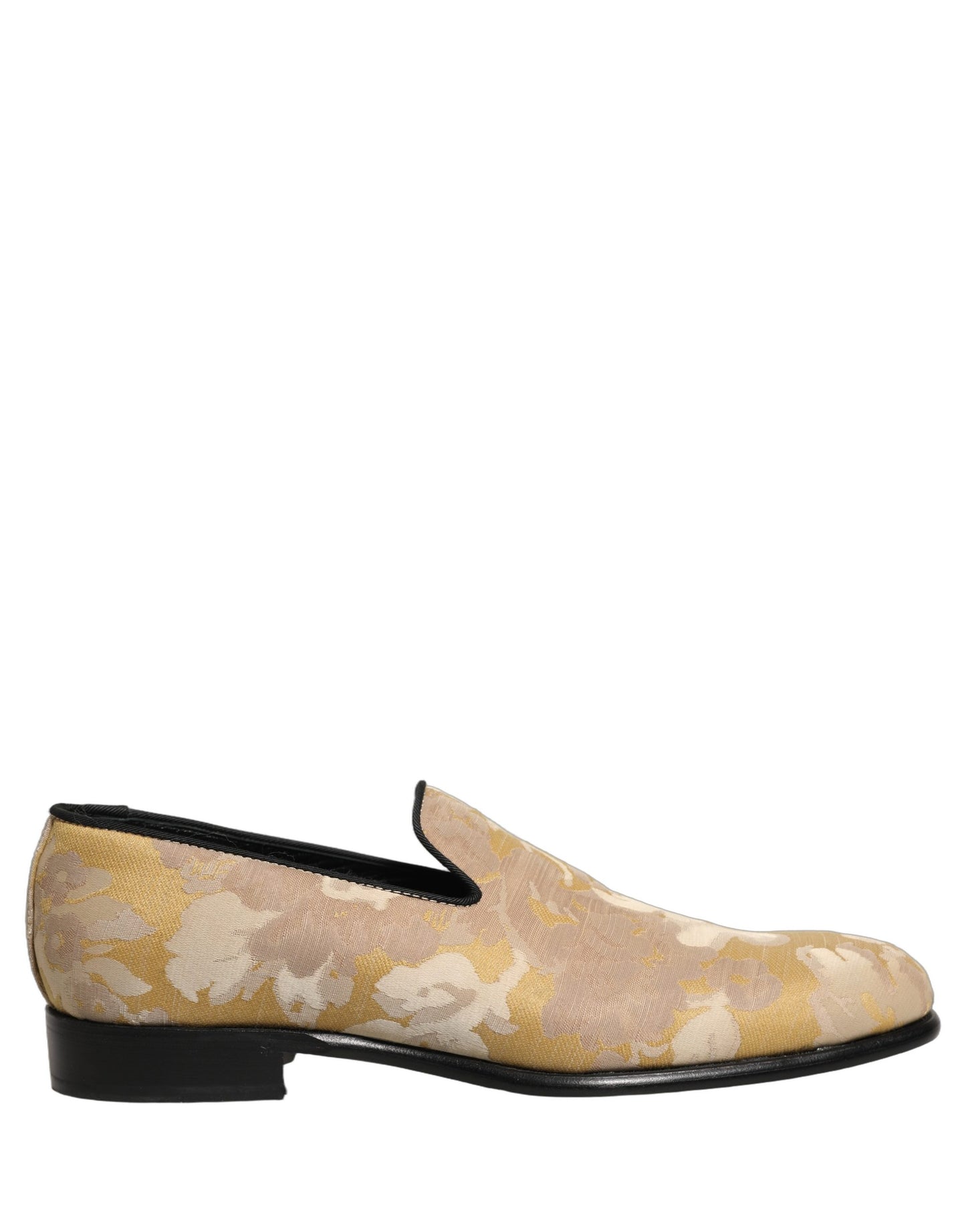 Zapatos Mocasines de Hombre Dolce & Gabbana Jacquard Estampado Floral Dorado