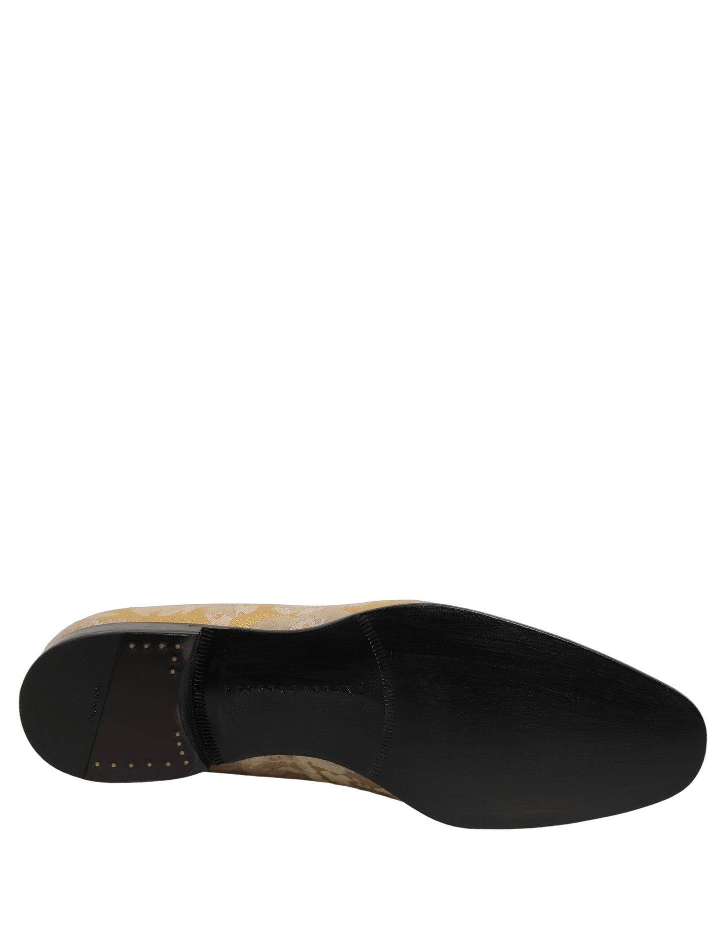 Zapatos Mocasines de Hombre Dolce & Gabbana Jacquard Estampado Floral Dorado