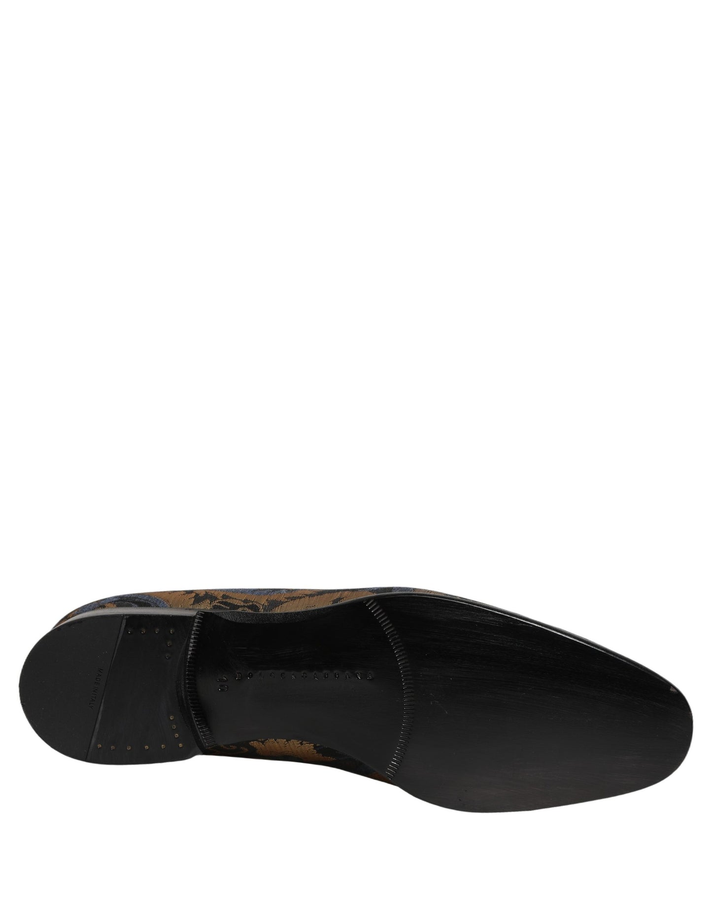 Zapatos Mocasines sin Cordones de Vestir de Hombre de Brocado Azul Dolce & Gabbana