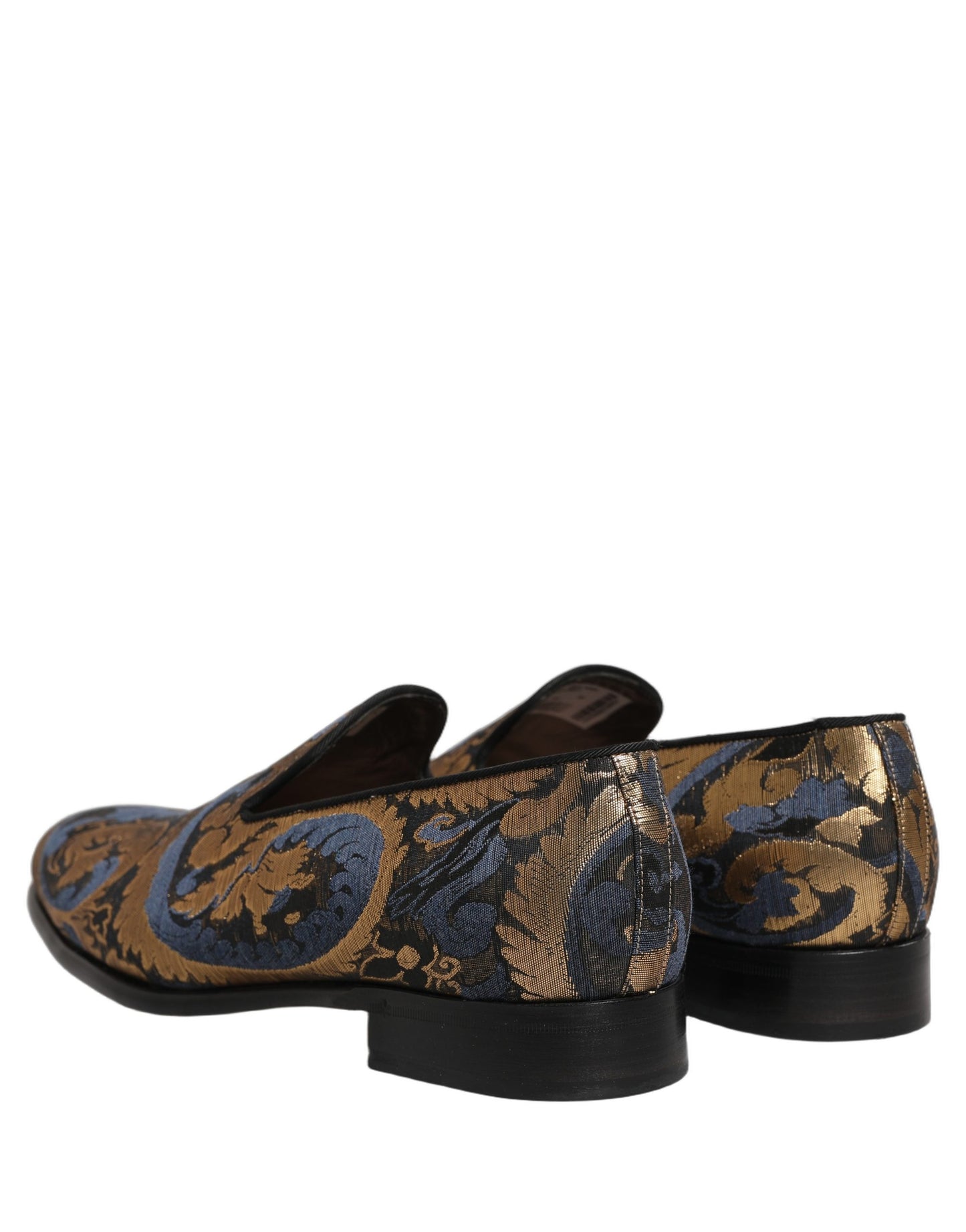 Zapatos Mocasines sin Cordones de Vestir de Hombre de Brocado Azul Dolce & Gabbana