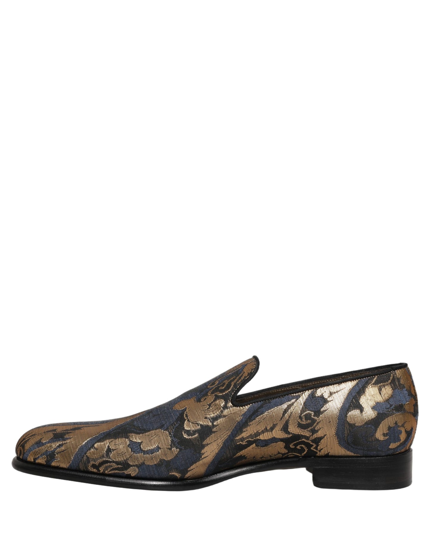 Zapatos Mocasines sin Cordones de Vestir de Hombre de Brocado Azul Dolce & Gabbana