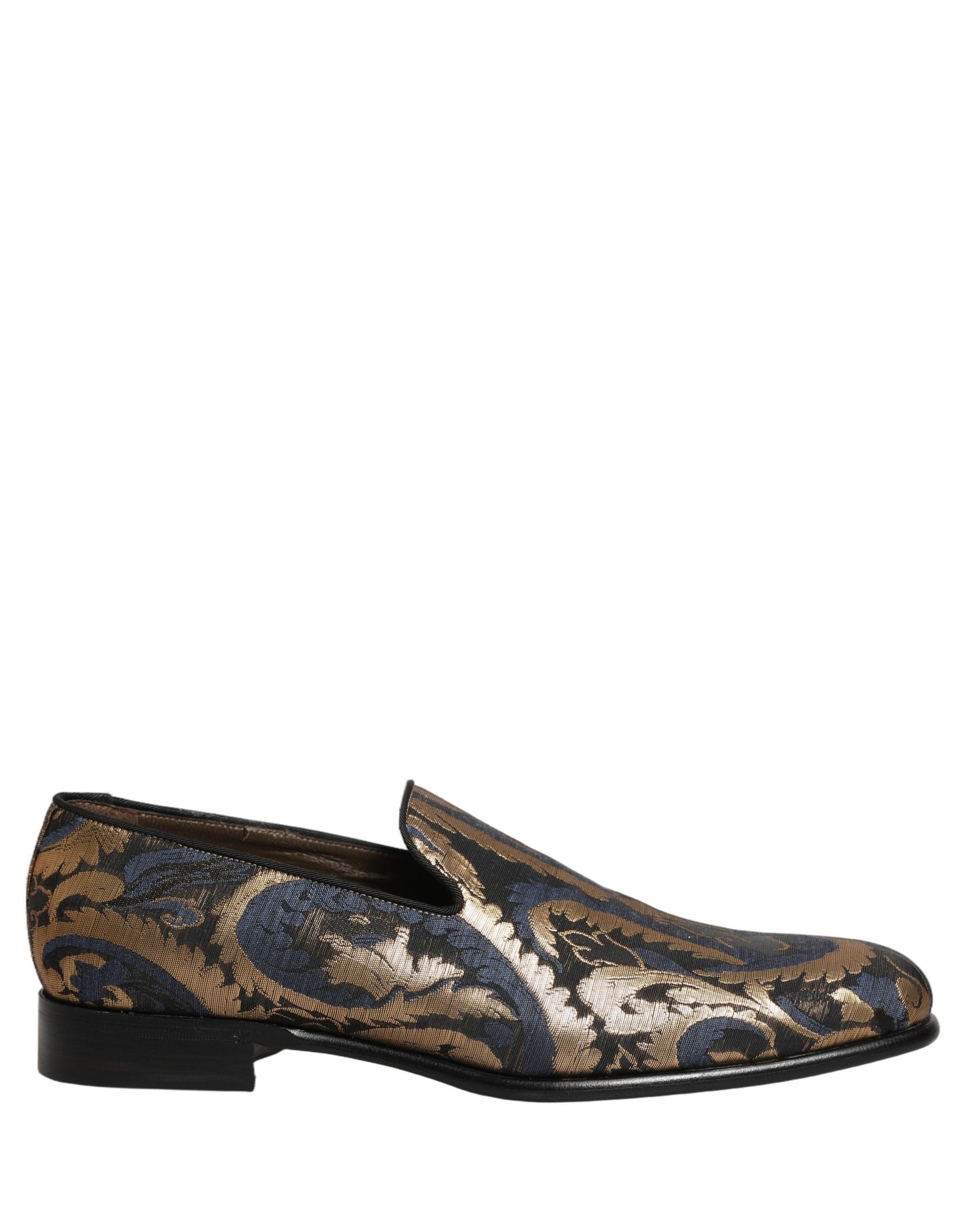 Zapatos Mocasines sin Cordones de Vestir de Hombre de Brocado Azul Dolce & Gabbana