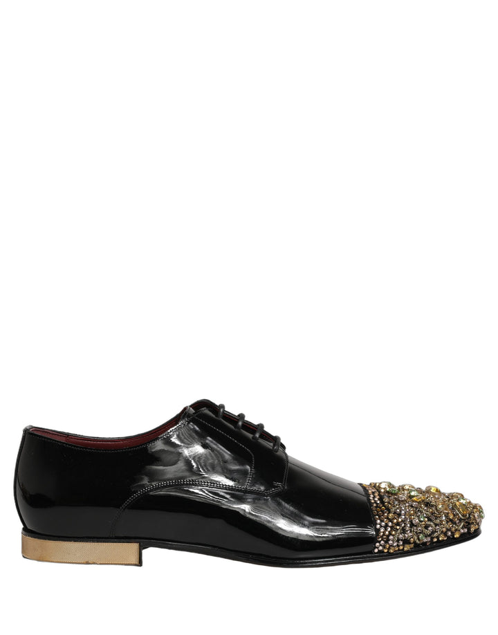 Zapatos de vestir formales derby para hombre Dolce & Gabbana negros con adornos