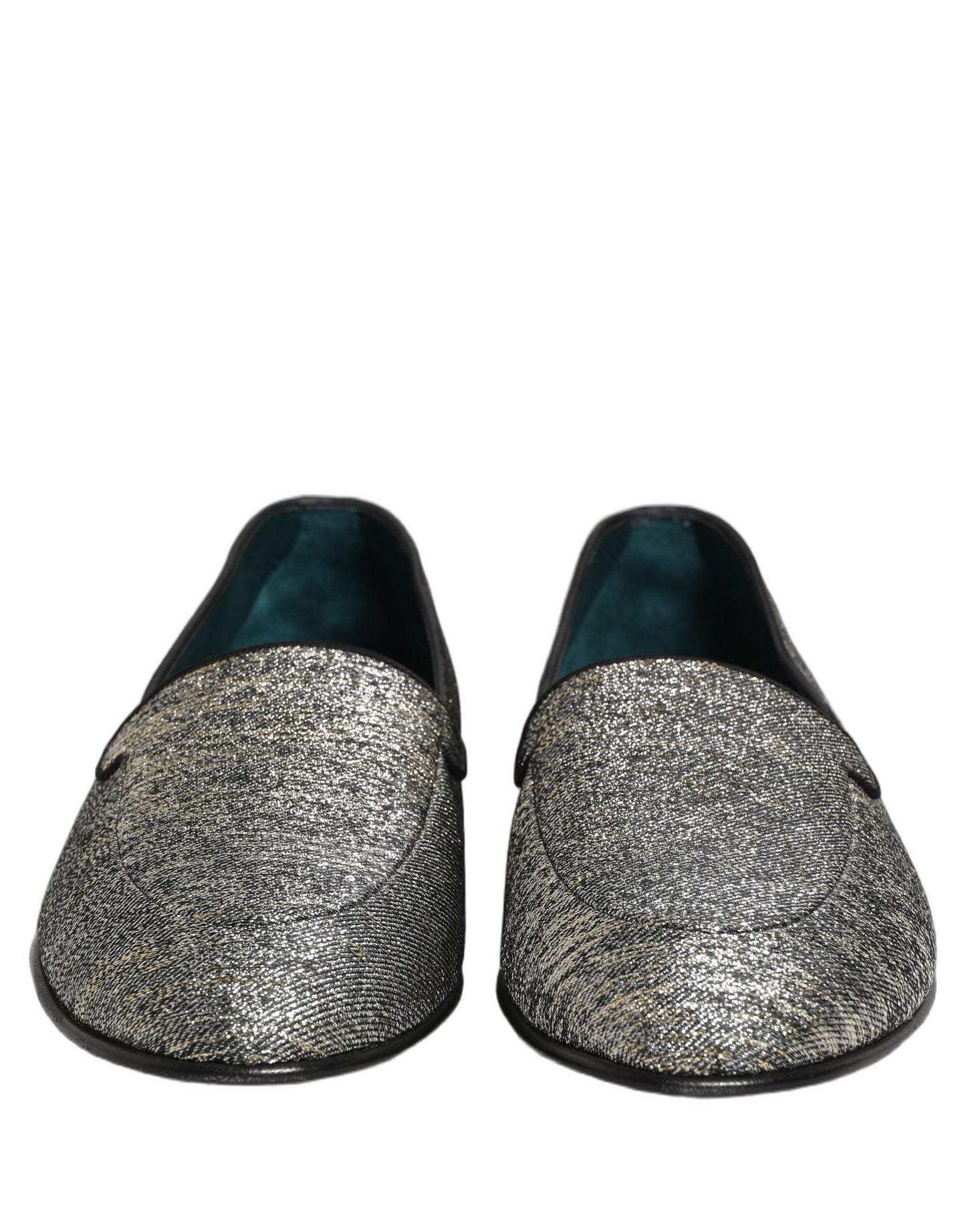 Zapatos mocasines de vestir para hombre, Dolce & Gabbana, gris, lúrex con purpurina
