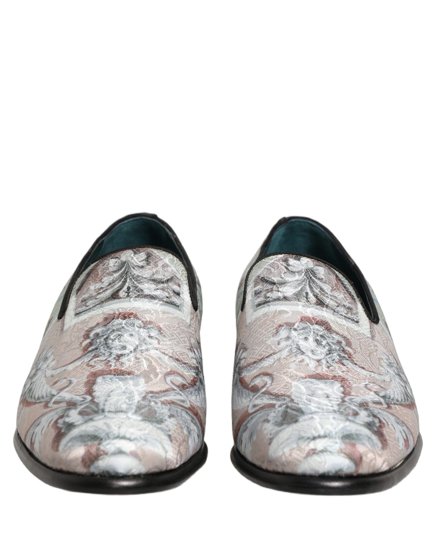 Chaussures Mocassins Dolce & Gabbana en Velours Multicolore avec Robe Baroque