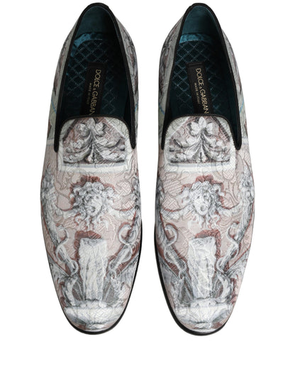 Chaussures Mocassins Dolce & Gabbana en Velours Multicolore avec Robe Baroque
