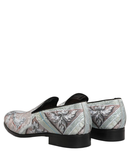 Chaussures Mocassins Dolce & Gabbana en Velours Multicolore avec Robe Baroque