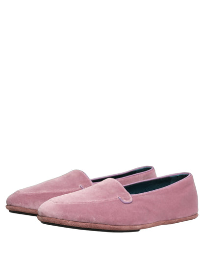 Mocassins plats à enfiler Dolce & Gabbana en velours rose pour homme