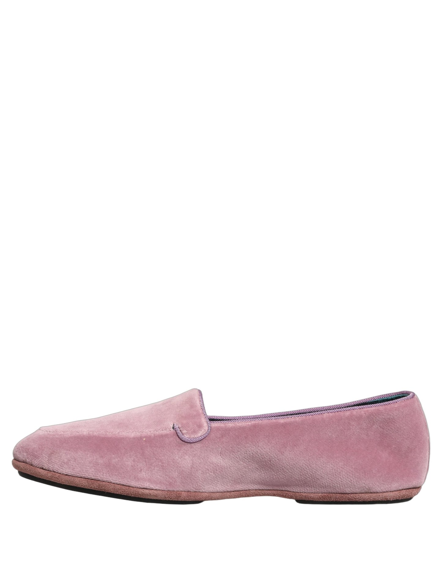 Mocassins plats à enfiler Dolce & Gabbana en velours rose pour homme