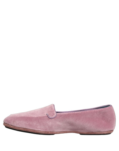 Mocassins plats à enfiler Dolce & Gabbana en velours rose pour homme