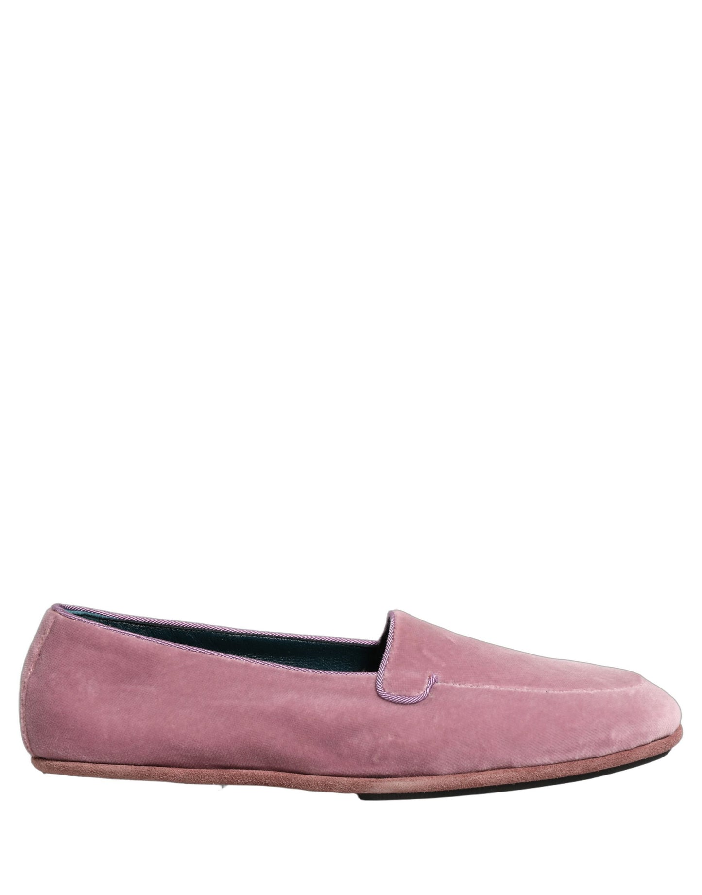 Mocassins plats à enfiler Dolce & Gabbana en velours rose pour homme