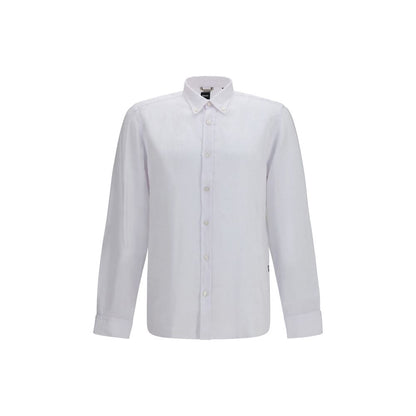 Hugo Boss Black White Linen Dress Shirt
