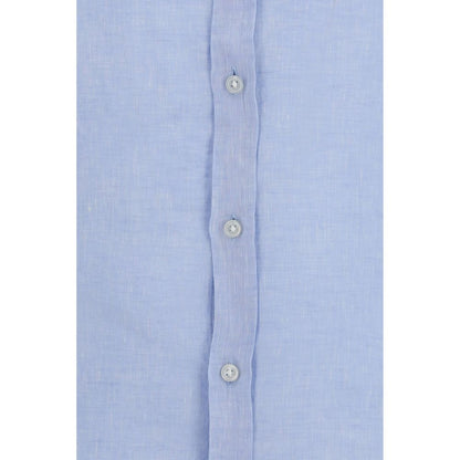 Hugo Boss Black Blue Linen Dress Shirt
