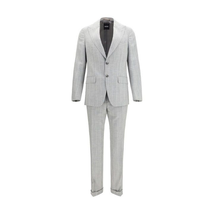 Hugo Boss Black Gray Cotton Two-Piece Suit