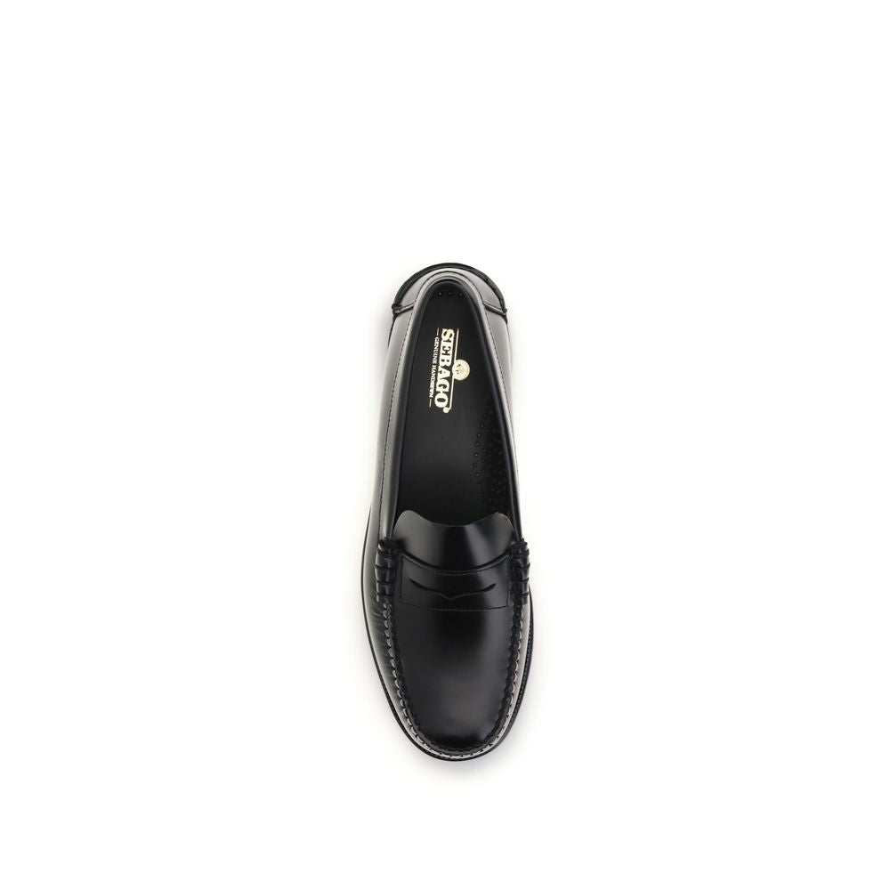 Sebago Black Calf Leather Bos Taurus Slip-On Loafers