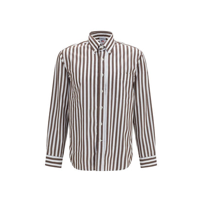 Sebago Brown Cotton Pattern Shirt