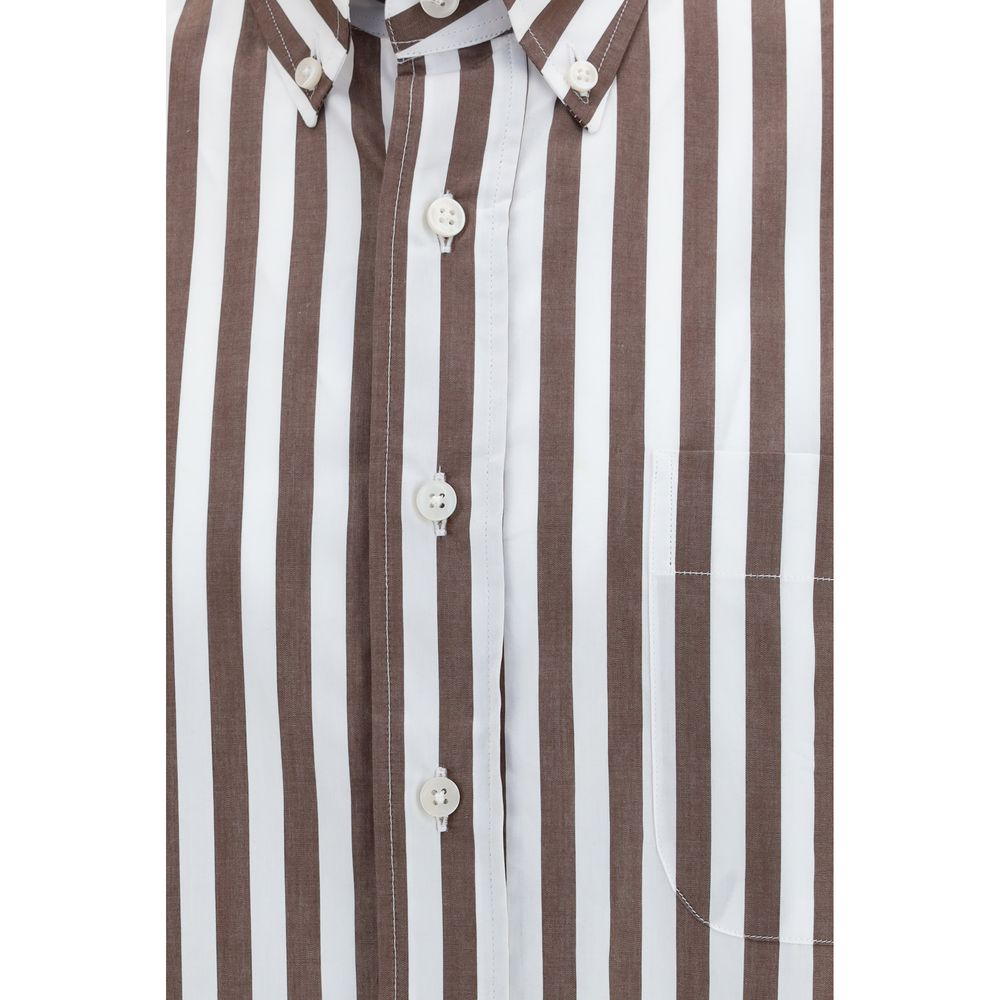 Sebago Brown Cotton Pattern Shirt