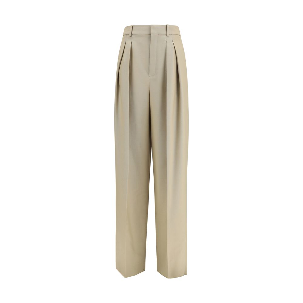 Pantalones de vestir Saint Laurent Beige de lana Oves Aries