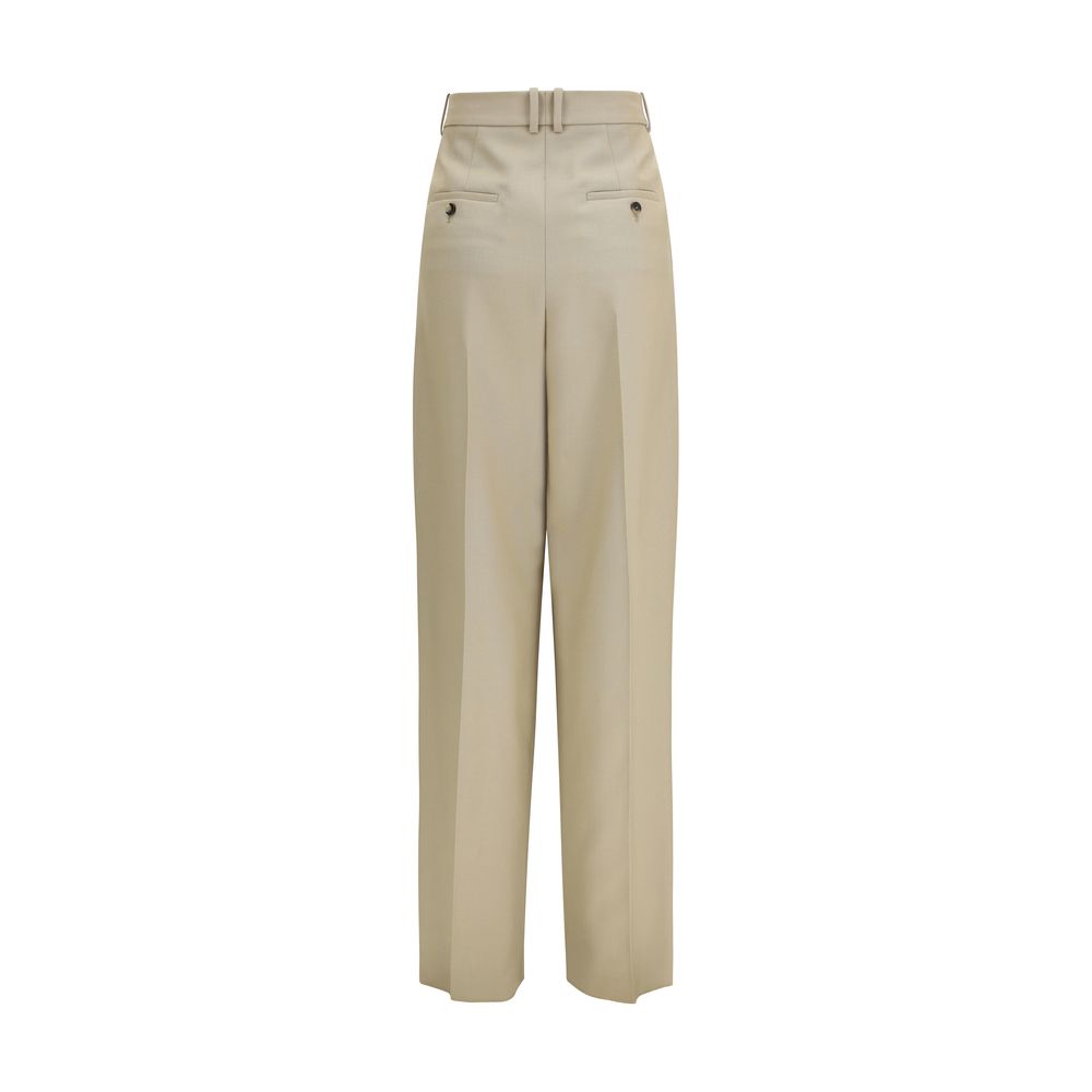 Pantalones de vestir Saint Laurent Beige de lana Oves Aries