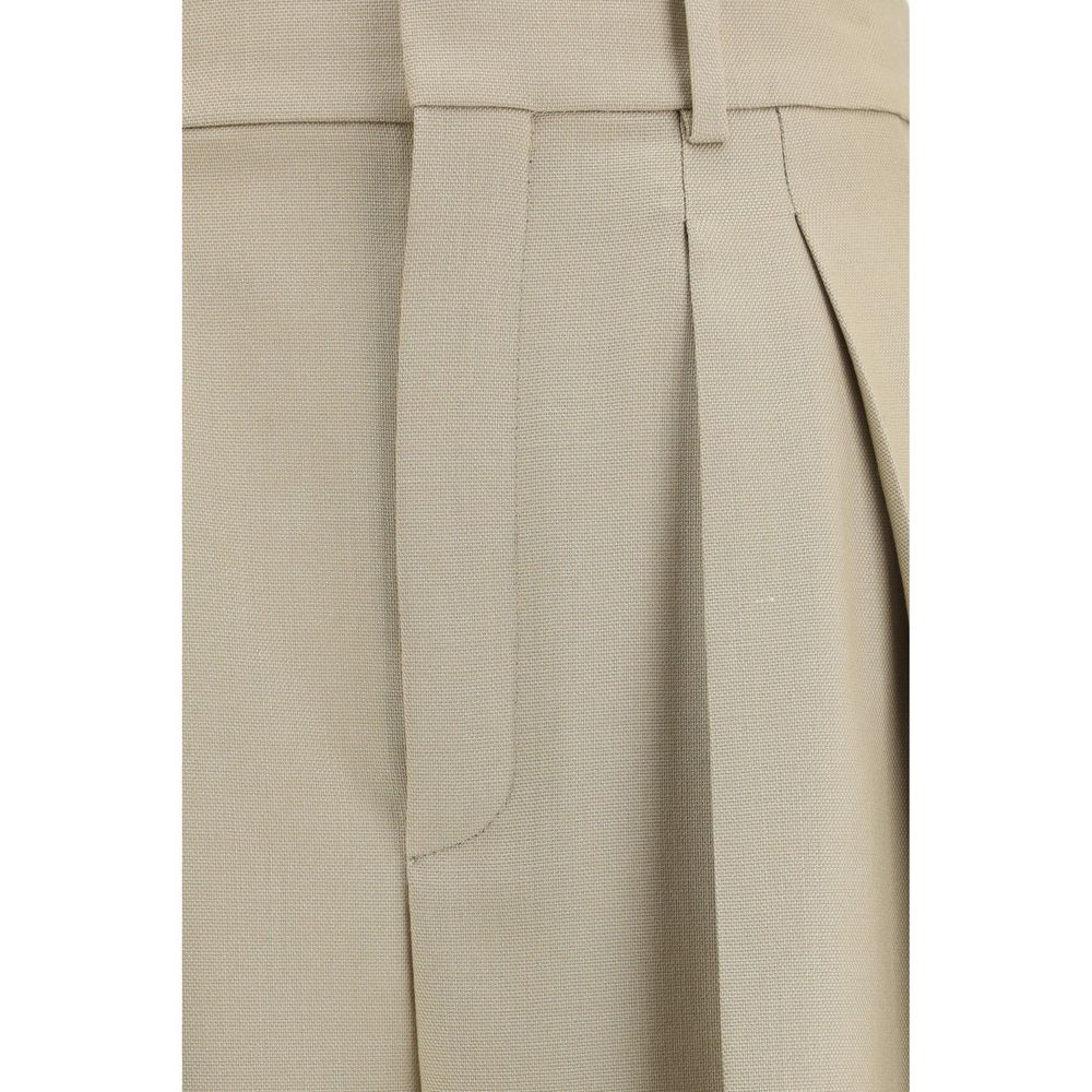 Pantalones de vestir Saint Laurent Beige de lana Oves Aries