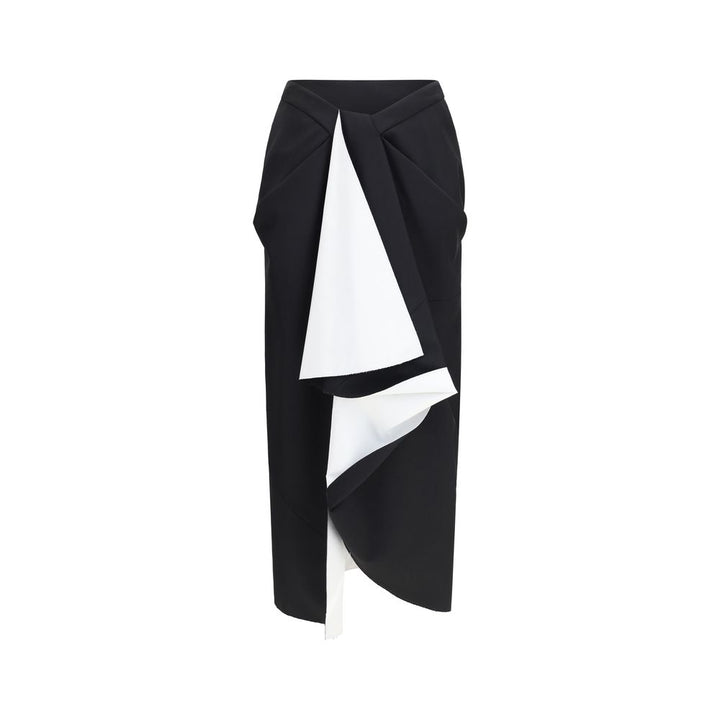 Falda midi Oves Aries de lana negra de Givenchy