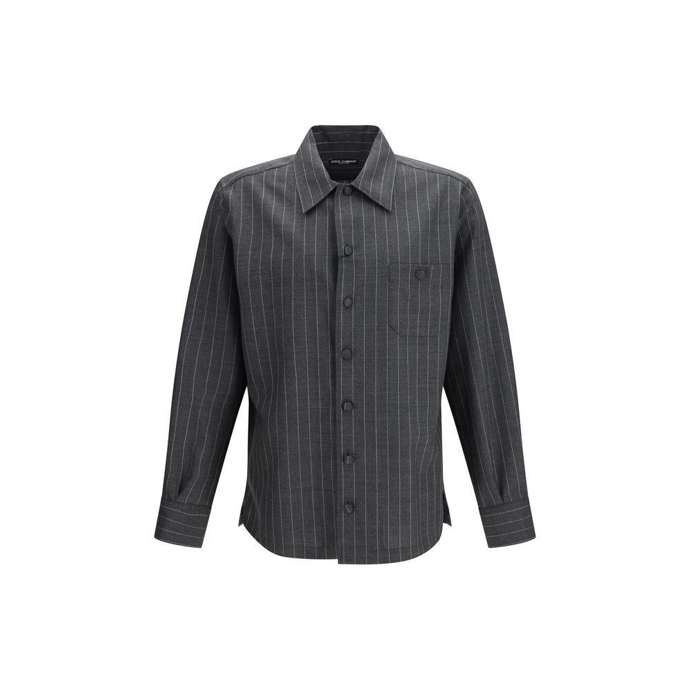 Camisa de vestir de lana gris Oves Aries de Dolce & Gabbana