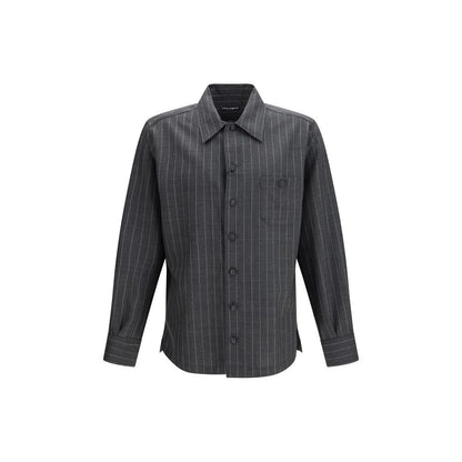 Camisa de vestir de lana gris Oves Aries de Dolce & Gabbana