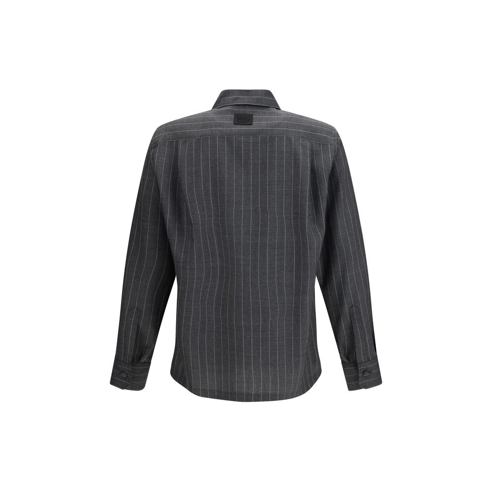 Camisa de vestir de lana gris Oves Aries de Dolce & Gabbana