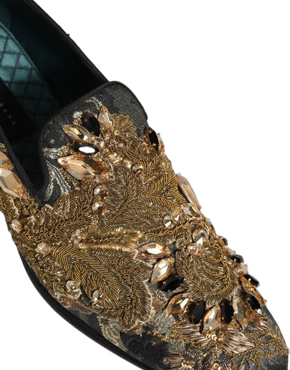 Chaussures Mocassins Dolce & Gabbana en Velours Noir Orné